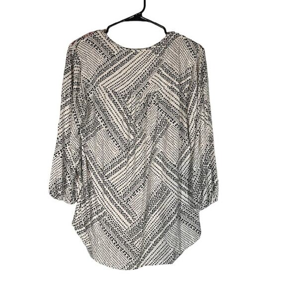 Sanctuary White Multicolor V-Neck Long Sleeve Boho Blouse Women Sz L - Picture 2 of 8